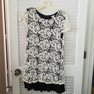 White and Black Lace Dress Size L